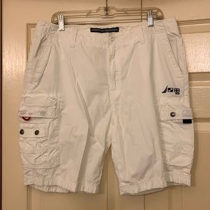 $4.99 ship - NAUTICA White Cargo shorts! Classic fit size 34 waist